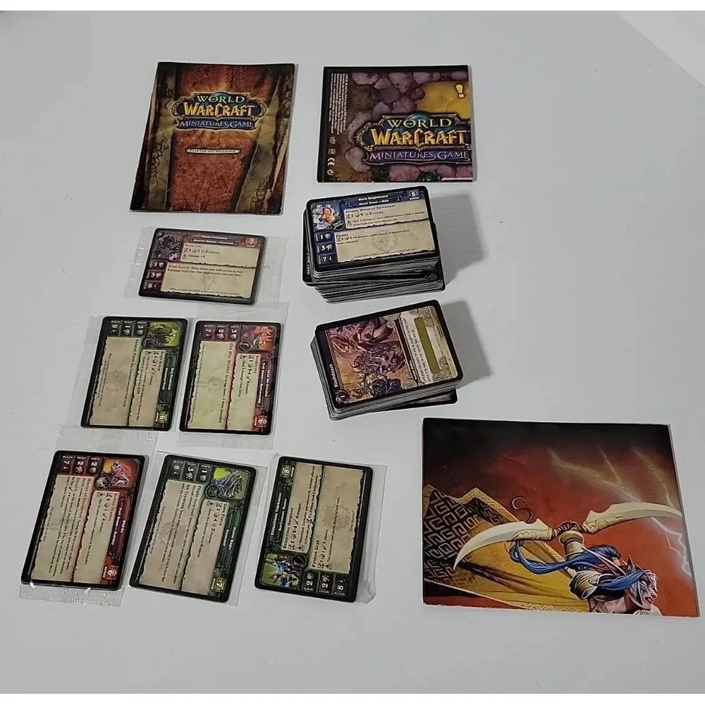 Upper Deck World of Warcraft Miniatures Game Cards Poster Map Lot